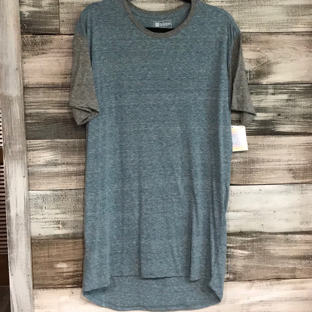 Lularoe Heathered Grey & Blue Patrick Tee
